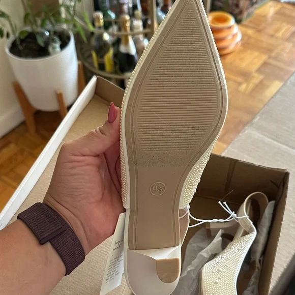 A New Day Women's Pearl-Embellished Cream Kitten Heels - Picture 5 of 5